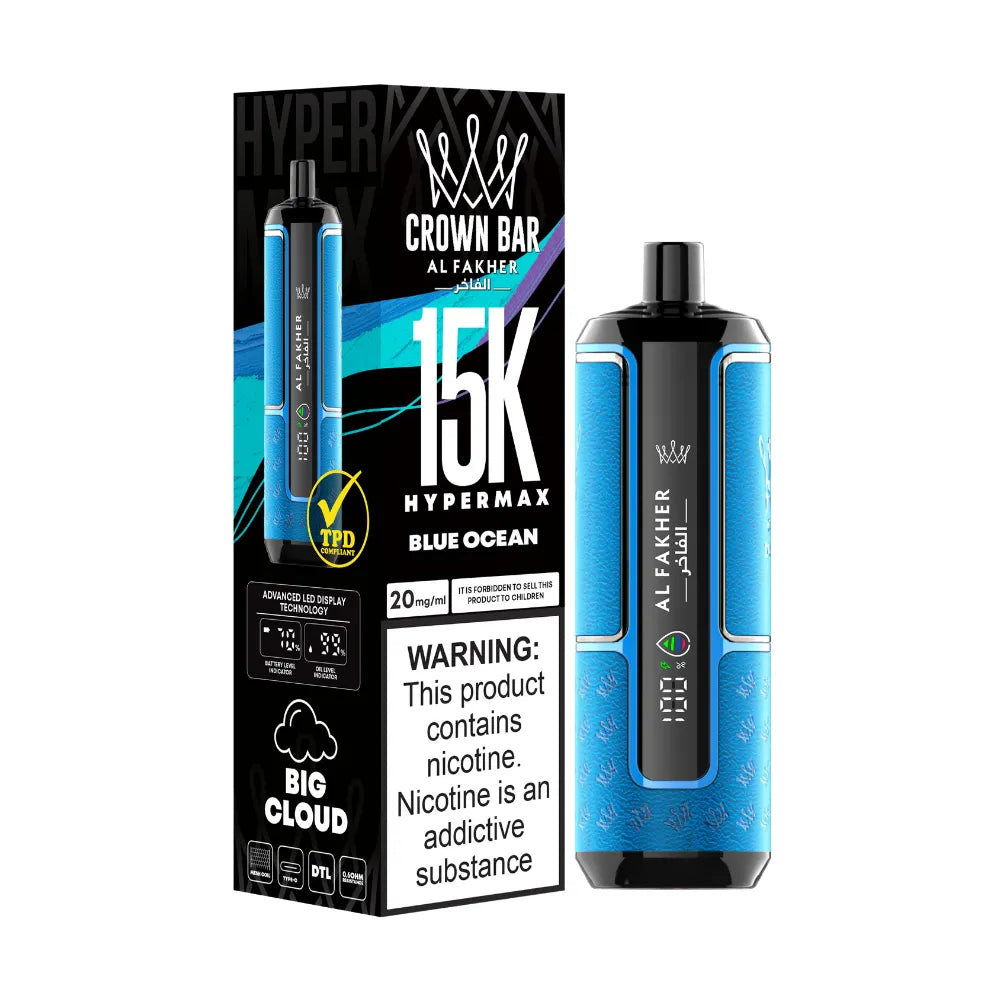 Al Fakher Crown Bar 15k Puffs Blue Ocean