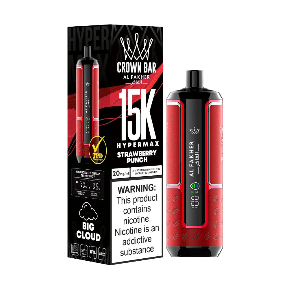 Al Fakher Crown Bar 15k Puffs Strawberry Punch