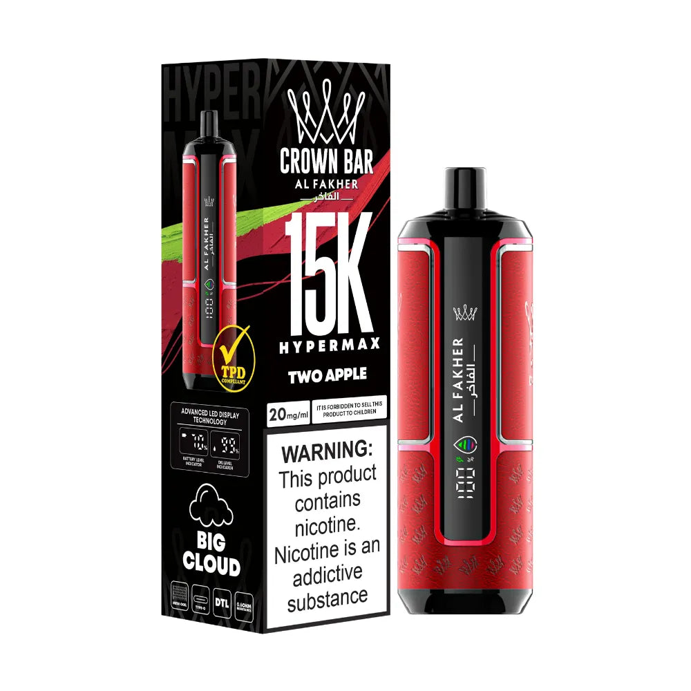 Al Fakher Crown Bar 15k Puffs Two Apple