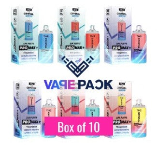 CRYSTAL PRO MAX 10000 PUFFS VAPES BOX OF 10